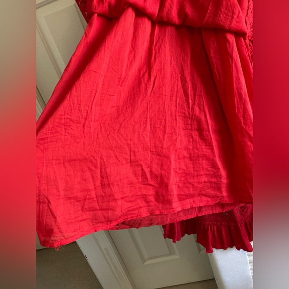 NWOT Free People Oversized “Dream On” Embroidery Tiered Peasant Pocket Maxi - Picture 13 of 16